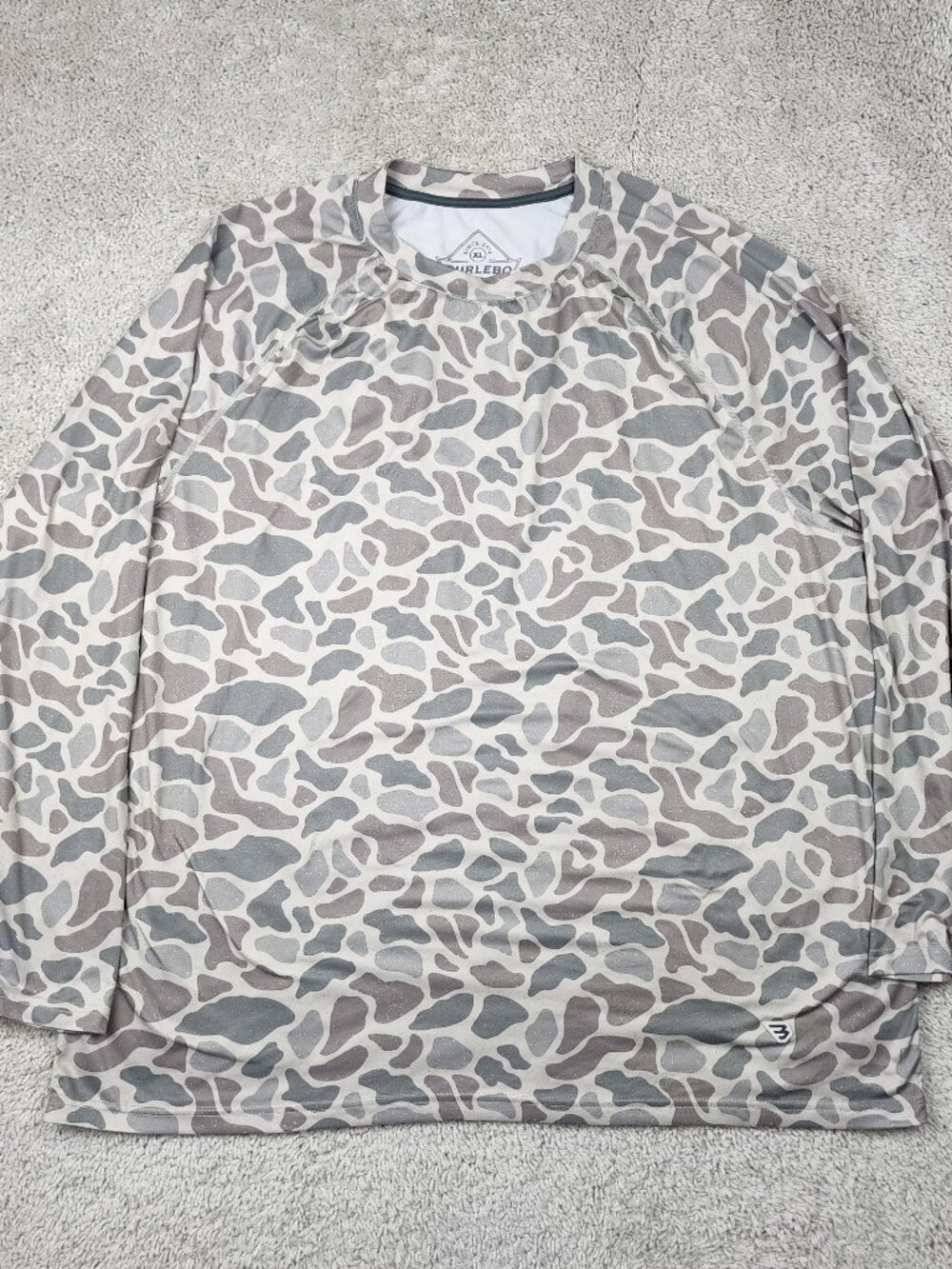 Burlebo Hoodie Mens Size XL Camo Lightweight Stretch Hunting Pullover Top Fish